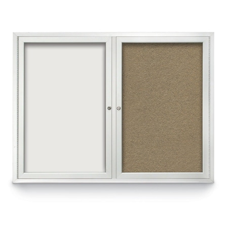 United Visual Products Corkboard, Pearl/Satin, 48" x 36" UV404-SATIN-PEARL